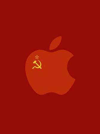 Red Star Communist Symbol Apple Logo iPad iPhone HD Wallpaper