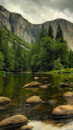 Beautiful Nature Mountains Water Rocks Trees