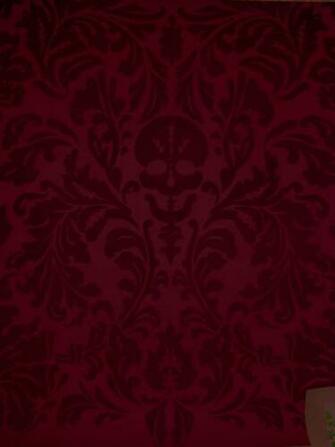 Senor Skullingwell Flock Velvet Burgundy Red Raisin Wps