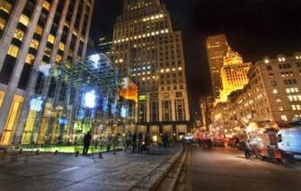 Wallpaper Night New York Manhattan Usa Nyc Apple