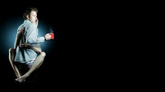 Man Drinking Coffee In Black Background HD Wallpaper