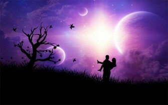 The Purple Romantic Love Wallpaper Comics Desktop Background Cartoon