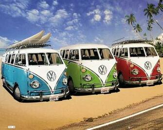 Itm Xxl Poster Californian Camper Vw Bus Bully Retro Neu