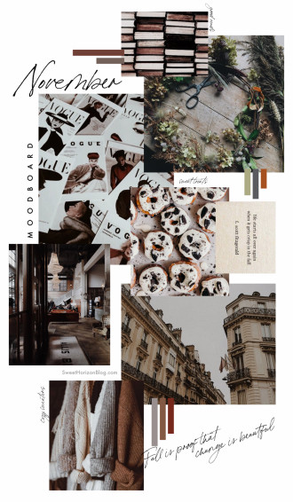 November Background Monthly Goals Collage