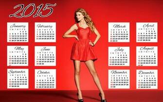 Taylor Swift Red Dress Long Hair Style Wallpaper Calendar