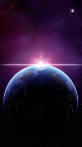 Earth And Sun Abstract Render iPhone Wallpaper HD
