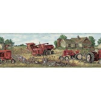 Ctr63161b Red Countryside Border Oakley By Chesapeake Wallpaper