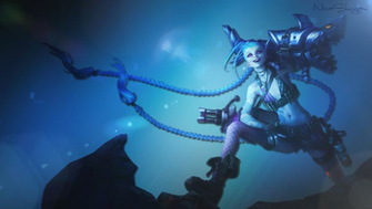 League Of Legends Jinx Background By Novashinigami Fan Art Wallpaper