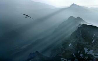 Wallpaper Hang Glider Over The Mountains X