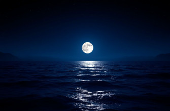 Moon Over Ocean Wallpaper