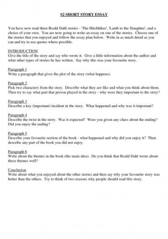 Short Story Essay Examples