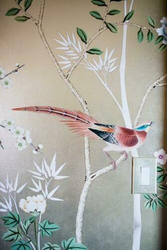 Modern Glam Nursery Lucite Metallic Childrens Room Wallpaper
