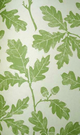 Oakwood Wallpaper Light Cream With Print Of Oak Leaves In