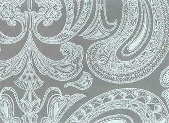 Malabar Wallpaper Light Blue On Grey Indian Paisley Design