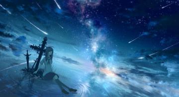 Girl Starry Sky Wallpaper Resolution Id