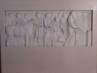 Plaster Cast Of Relief Double Suovetaurilia Sacrifice Search The