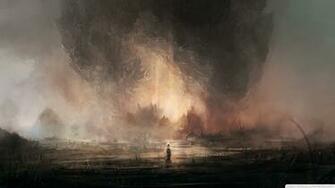 Huge Explosion Fantasy Art Digital HD Wallpaper