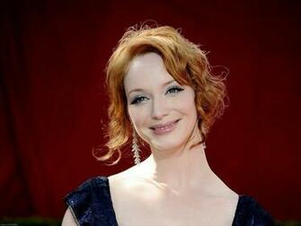 Christina Hendricks Hot Smile HD Wallpaper In Pink