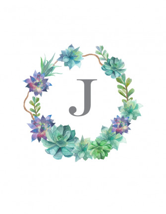 Succulent Monograms Monogram Wallpaper Fancy Letters Flower Frame