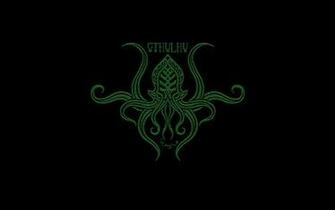 Cthulhu Call Of Logos Simple Background Black