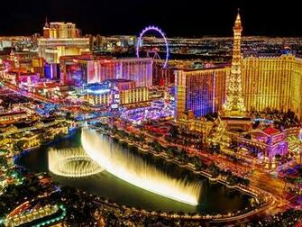 Las Vegas Strip At Night Seen From The Balcony Of Cosmopolitan