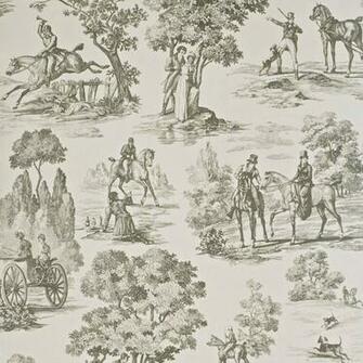 Home Wallpaper Sanderson Toile Fox Hunting