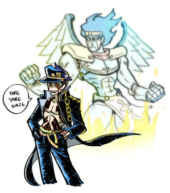 Demifiend Cosplaying As Jotaro Kujo Metatron Star Platinum For