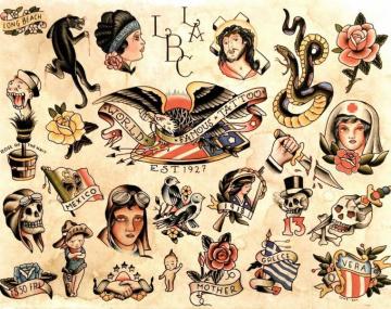 Old School Tattoo Wallpaper Top
