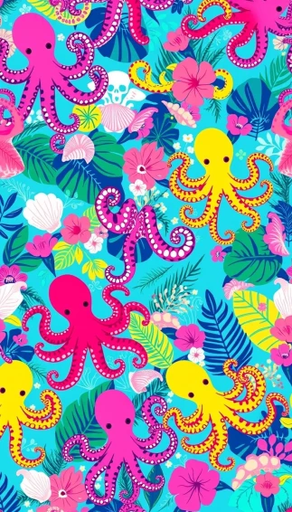 Lilly Pulitzer Octopus Wallpaper