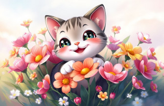 Cute Anime Cat Wallpaper