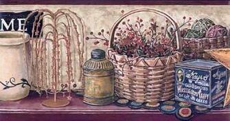 Barn Star And Berry Wallpaper Border