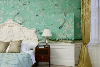 Peonies And Orange Blossoms Chic Chinoiserie Wallpaper