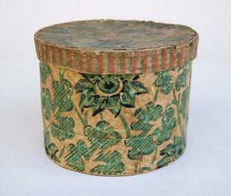 Small Antique Wallpaper Covered Box