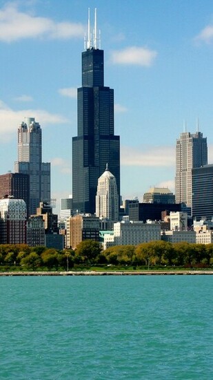 Skyline Lake Michigan In Winter Breakwater Lighthouse Adler