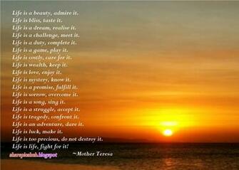 Teresa Beautiful Poem In English Mother Quotes Wallpaper