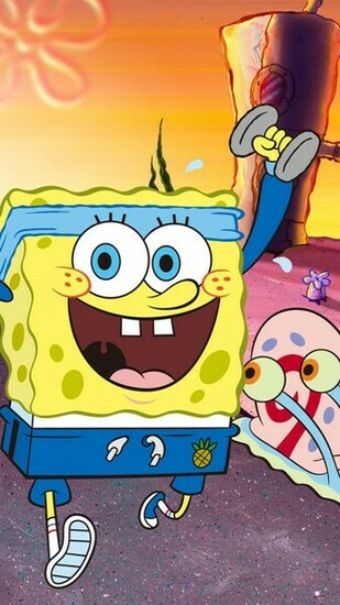 Racing Spongebob Wallpaper For iPhone Plus