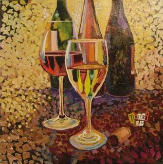 Torn Paper Art Collage Fine Painting