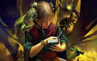 Fantasy Girl Reading Desktop Pc And Mac Wallpaper
