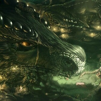 Green Dragons Wallpaper Background