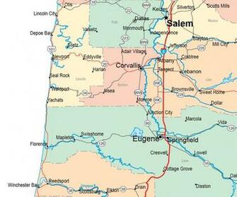 Map Of The Central Oregon Coast Including Lincoln City Newport And