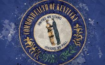 Wallpaper Seal Of Kentucky 4k Emblem Geometric Art