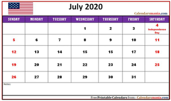 Monthly The United States Usa Holidays Calendar
