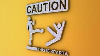 Sparta Humor Signs Warning Caution Stick Figures Wallpaper