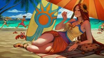 Leona Pool Party League Of Legends HD Wallpaper Lol Champion Girl Skin