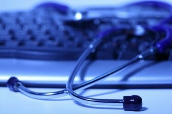 Computer Tools Doctor Blue Background Photo