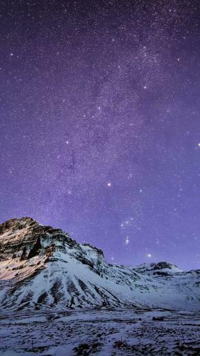 Snow Mountain Stars Wallpaper iPhone Plus Pre