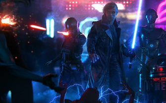 Luke Skywalker Star Wars Cyberpunk Lightsaber Ultrawide Wallpaper