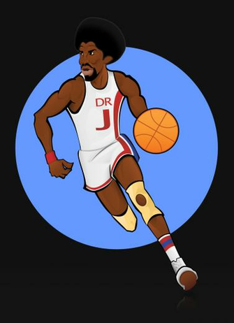 Julius Erving Wallpaper Illustration By