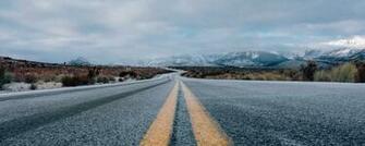 Wallpaper Road Marking Sky Mountains
