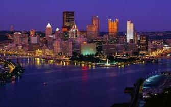 Downtown Pittsburgh At Night Pennsylvania Wallpaper